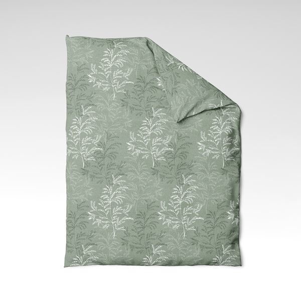 Handmade cotton duvet cover | Sage Fern