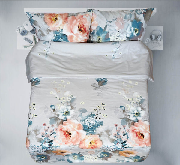 Last units of handmade cotton bedding set | Pastel Botanica