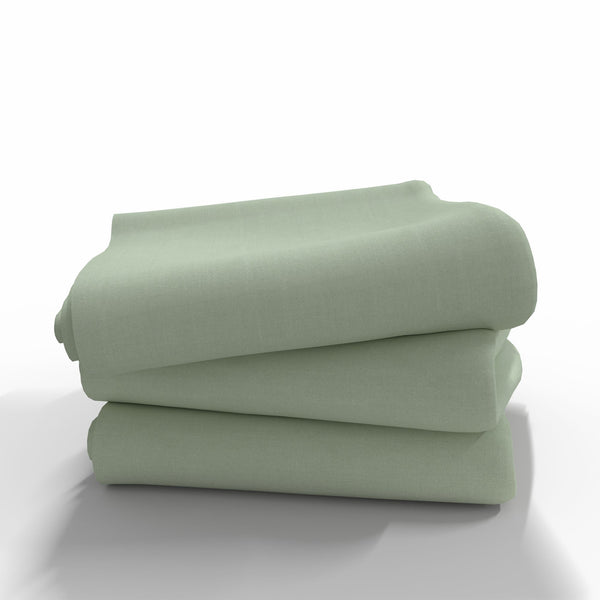 Roku darbs kokvilnas palags bez gumijas | Fog Green