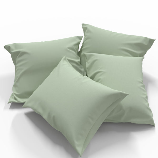 Roku darbs kokvilnas spilvens pārklājs | Fog Green