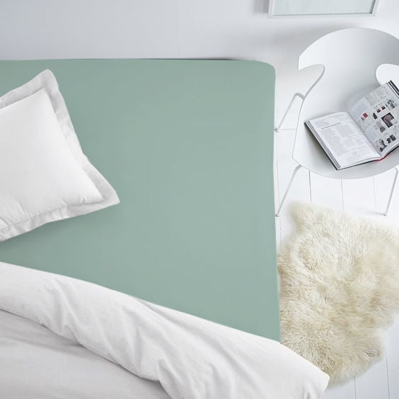 Roku darbs greznā Premium satīna kokvilnas palags ar gumiju | Blue Surf