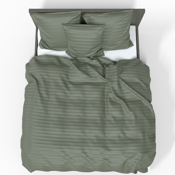 Ручной работы роскошный пододеяльник Premium из жаккардового сатина хлопка | Olivine