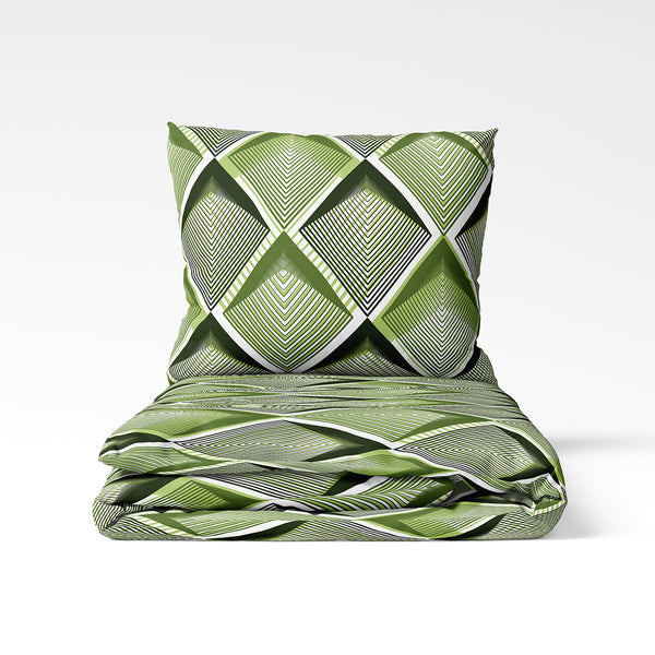 Rokām darināts kokvilnas segas pārvalks | Emerald Pulse