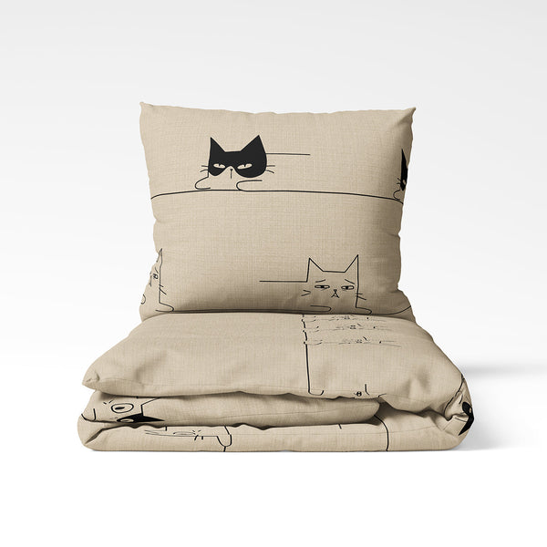 Rokām darināts kokvilnas gultas veļas komplekts | Kitty