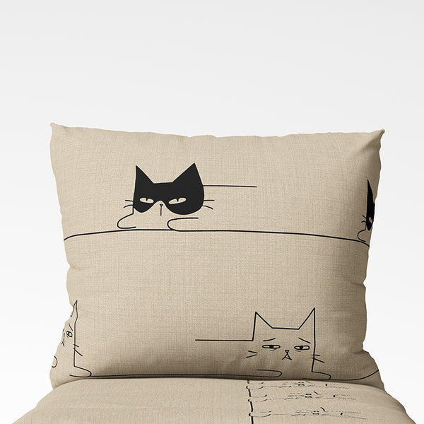 Handmade cotton pillowcase | Kitty