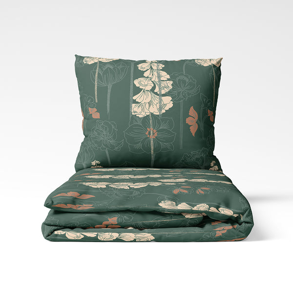 Handmade cotton bedding set | Botanic Noir
