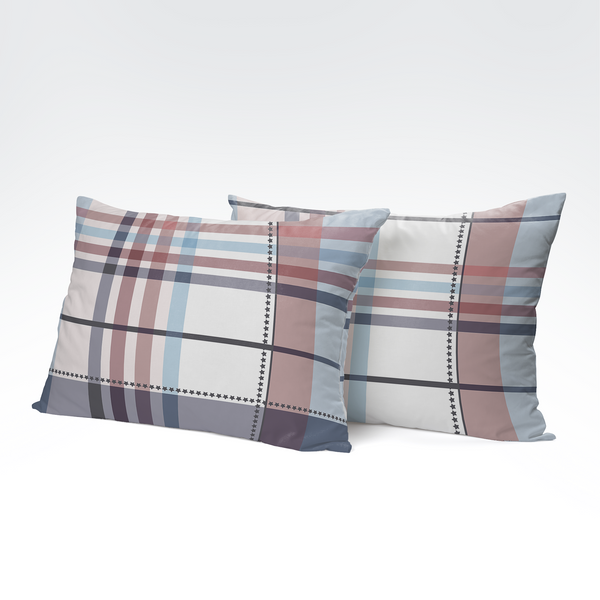 Ручной работы хлопковая наволочка | Blush Tartan