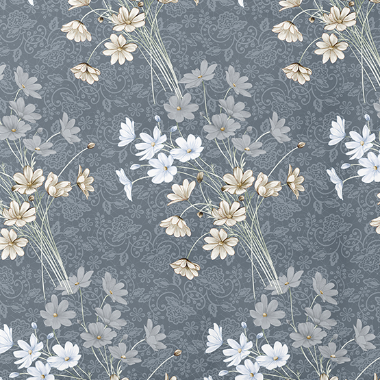Rakstains kokvilnas audums | Twilight Bloom