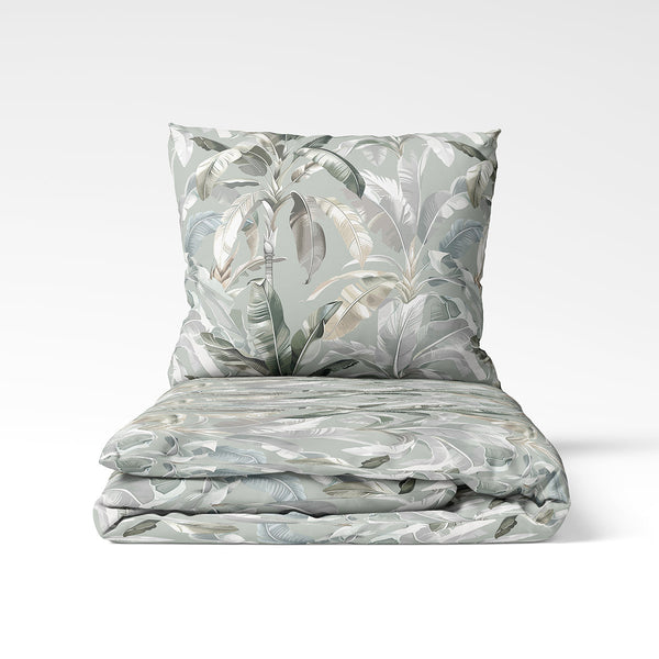 Handmade cotton duvet cover | Tropical Sage
