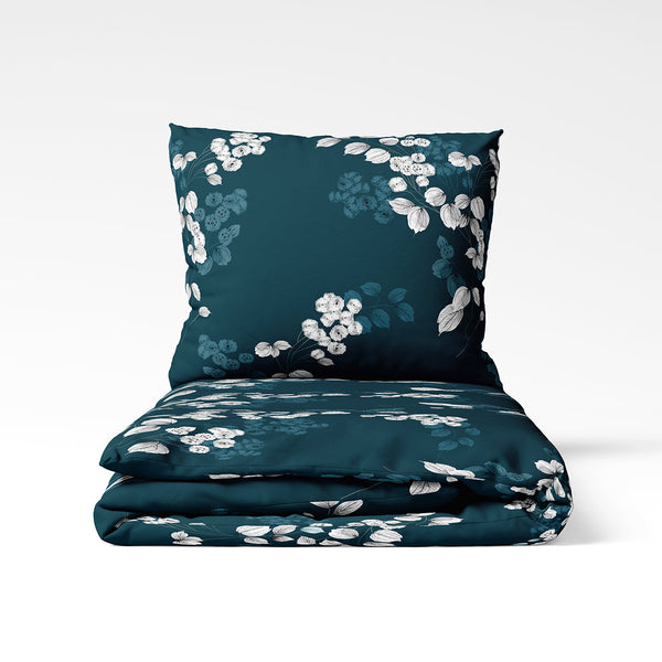 Handmade cotton duvet cover | Ocean Blossom
