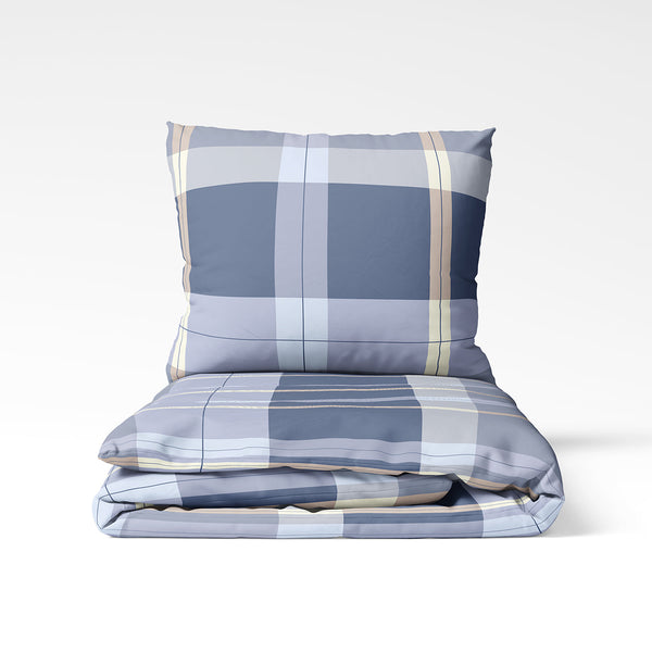 Handmade cotton duvet cover | Coastal Check