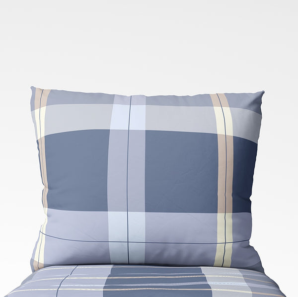 Handmade cotton pillowcase | Coastal Check