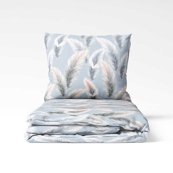 Handmade cotton duvet cover | Feather Sky