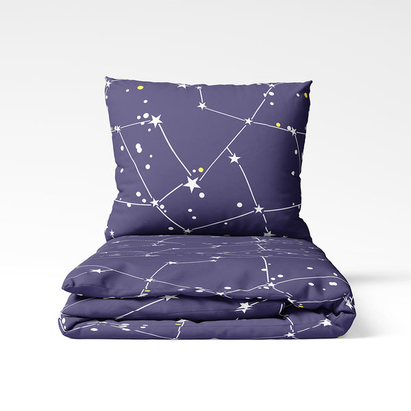Rokdarbu kokvilnas gultas veļas komplekts | Star Map