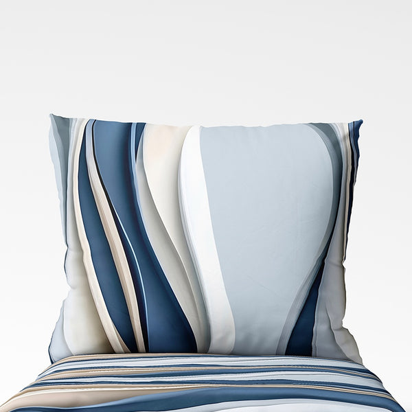 Handmade cotton pillowcase | Blue Tide