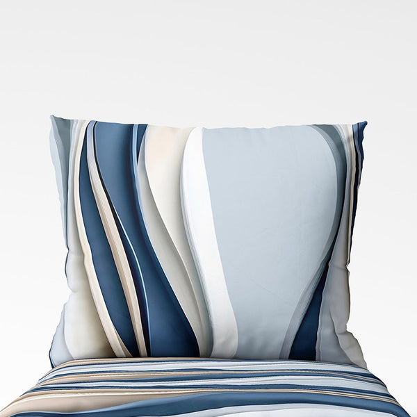 Rankų darbo medvilninis pagalvės užvalkalas | Blue Tide