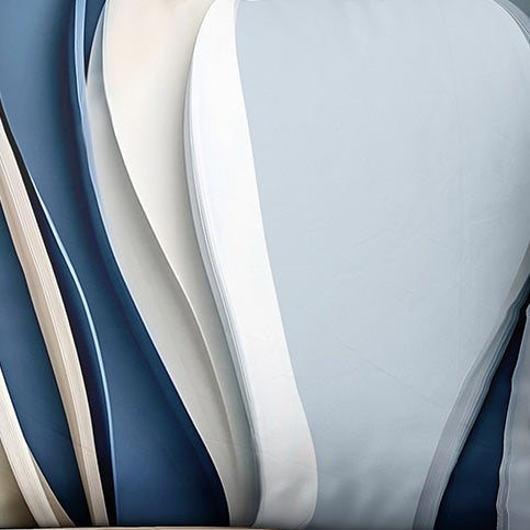 Rakstains kokvilnas audums | Blue Tide