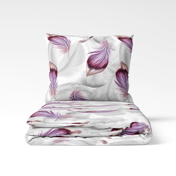 Handmade cotton duvet cover | Violet Feather