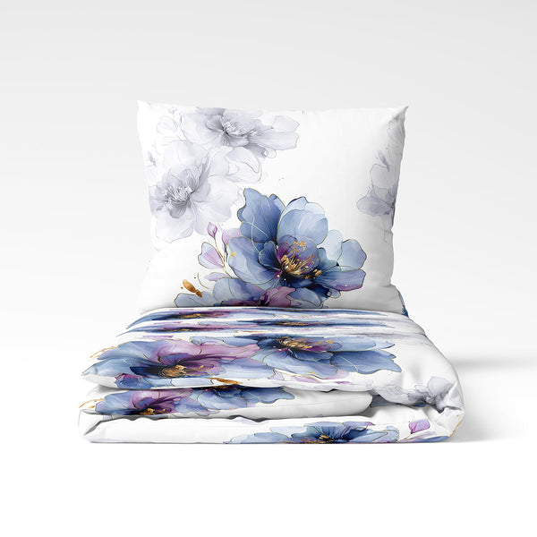 Handmade cotton duvet cover | Blue Mirage