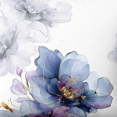 Rakstains kokvilnas audums | Blue Mirage