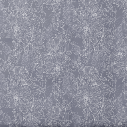 Rakstains kokvilnas audums | Silver Bloom
