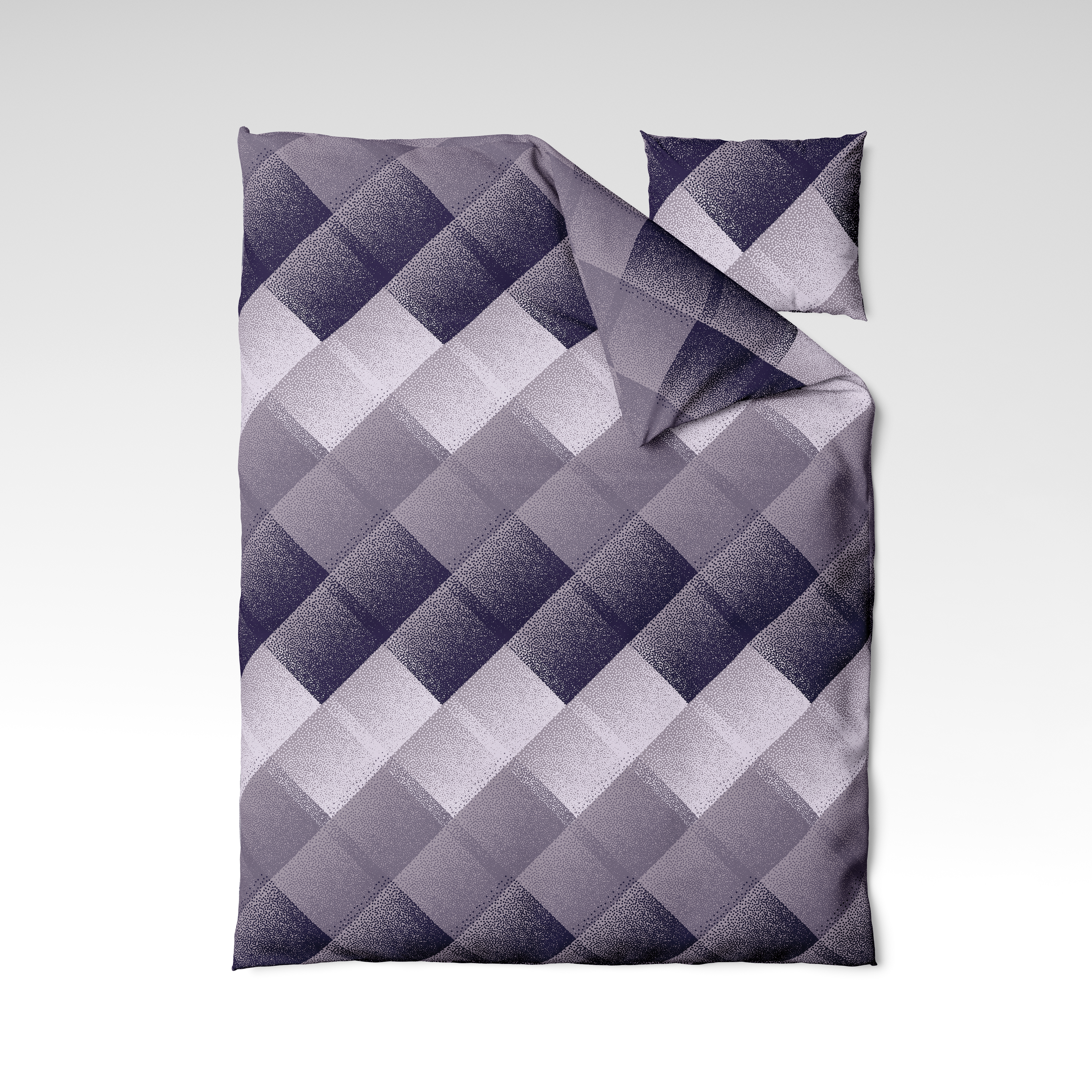 Rankų darbo medvilninis patalynės komplektas | Amethyst Check