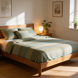 Roku darbs greznā Deluxe satīna kokvilnas gultas veļas komplekts | Tbilisi