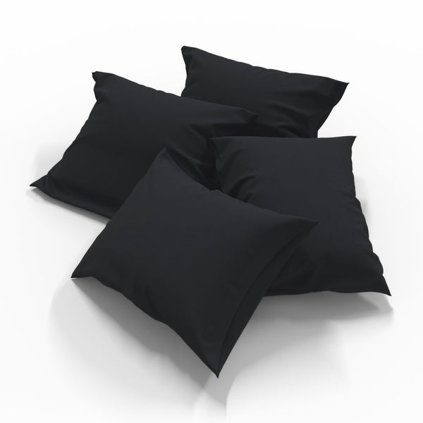 Rankų darbo medvilninis pagalvės užvalkalas | Black