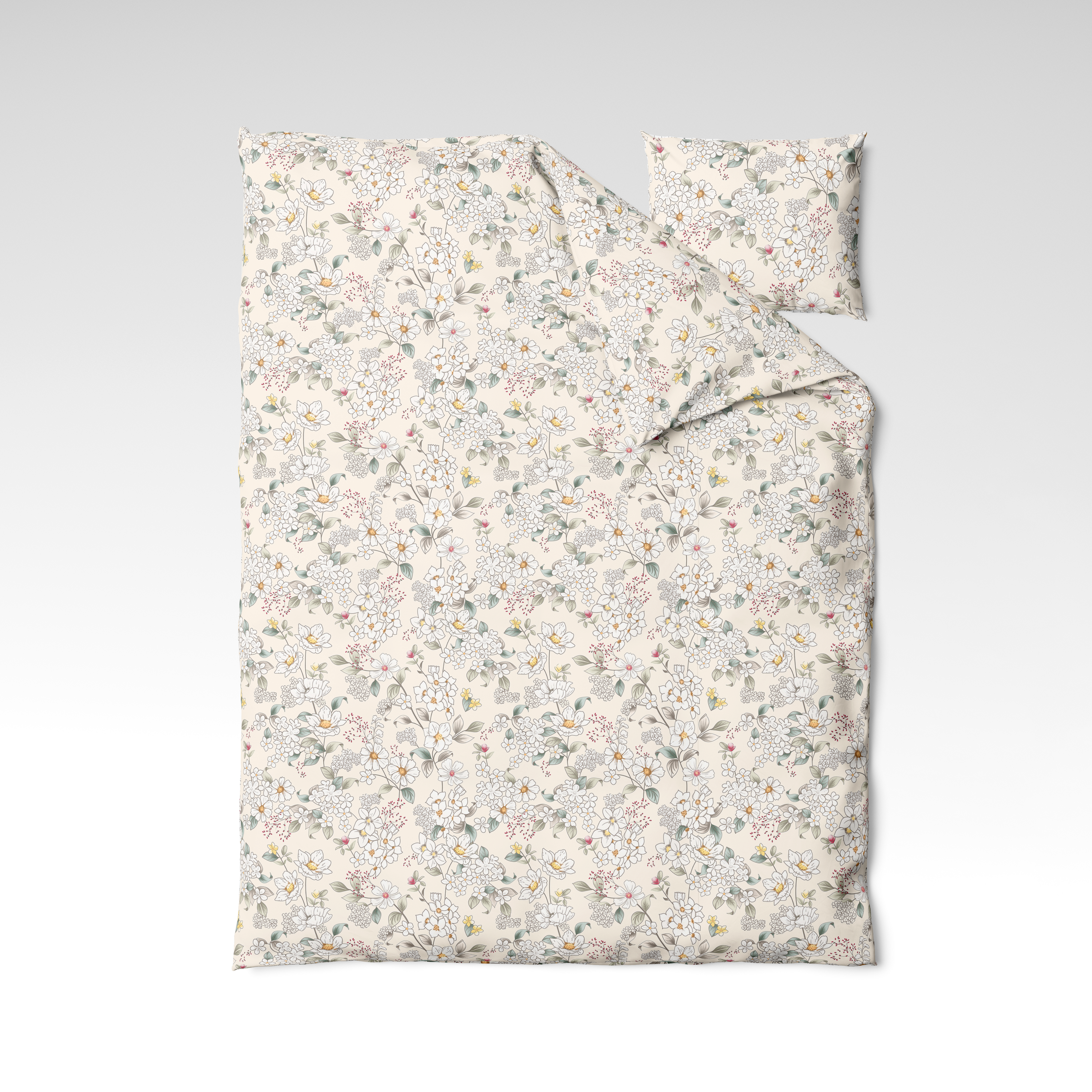 Rakstains kokvilnas audums | Ivory Bloom