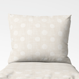 Roku darināts kokvilnas spilvendrāna | Ivory Dots