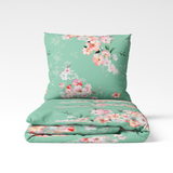Handmade cotton bedding set | Mint Blossom