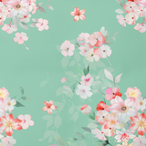 Rakstains kokvilnas audums | Mint Blossom