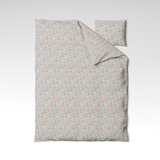 Handmade cotton bedding set | Rosebud Grey