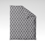 Handmade cotton duvet cover | Silver Trellis