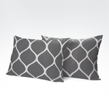 Handmade cotton pillowcase | Silver Trellis