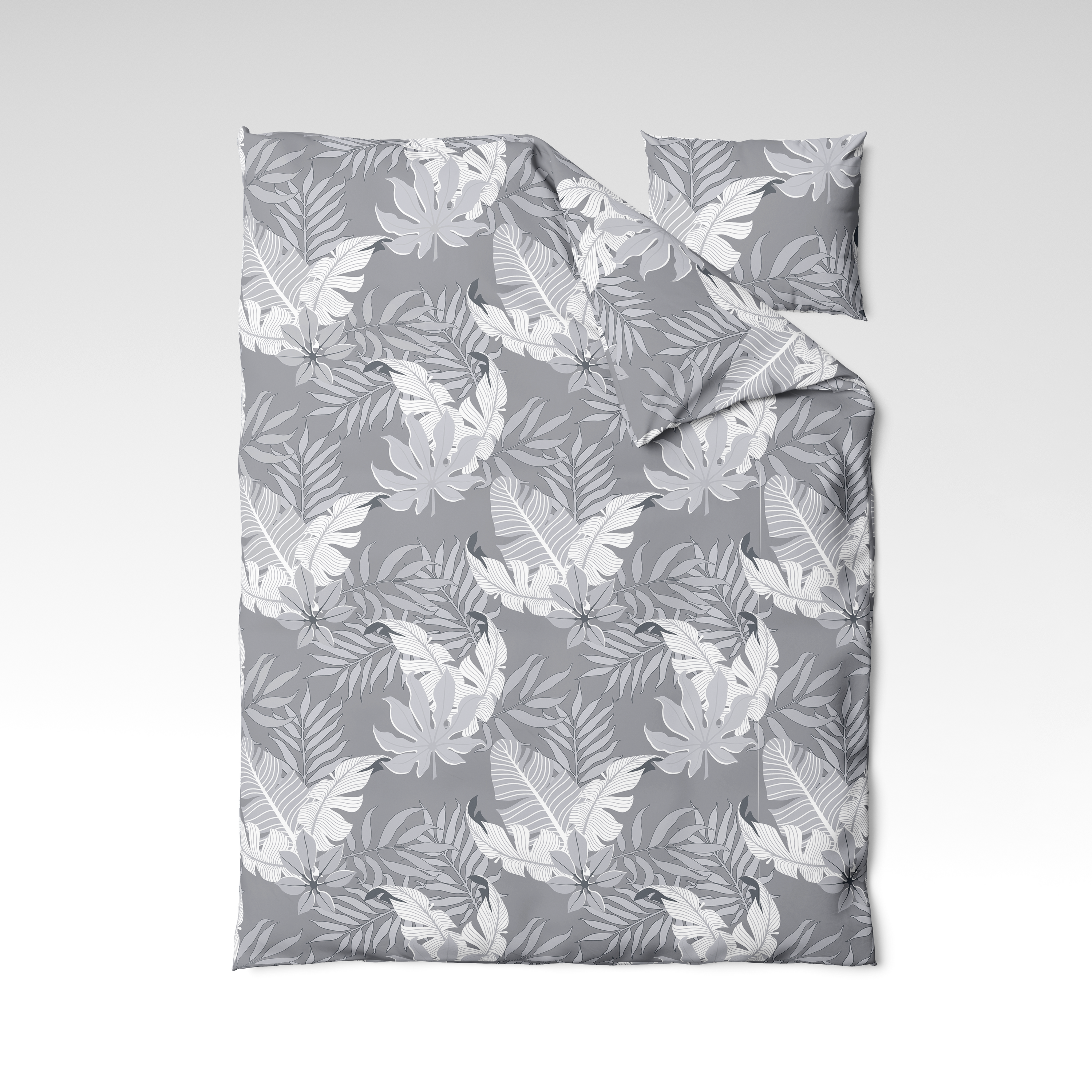 Rakstains kokvilnas audums | Silver Tropics