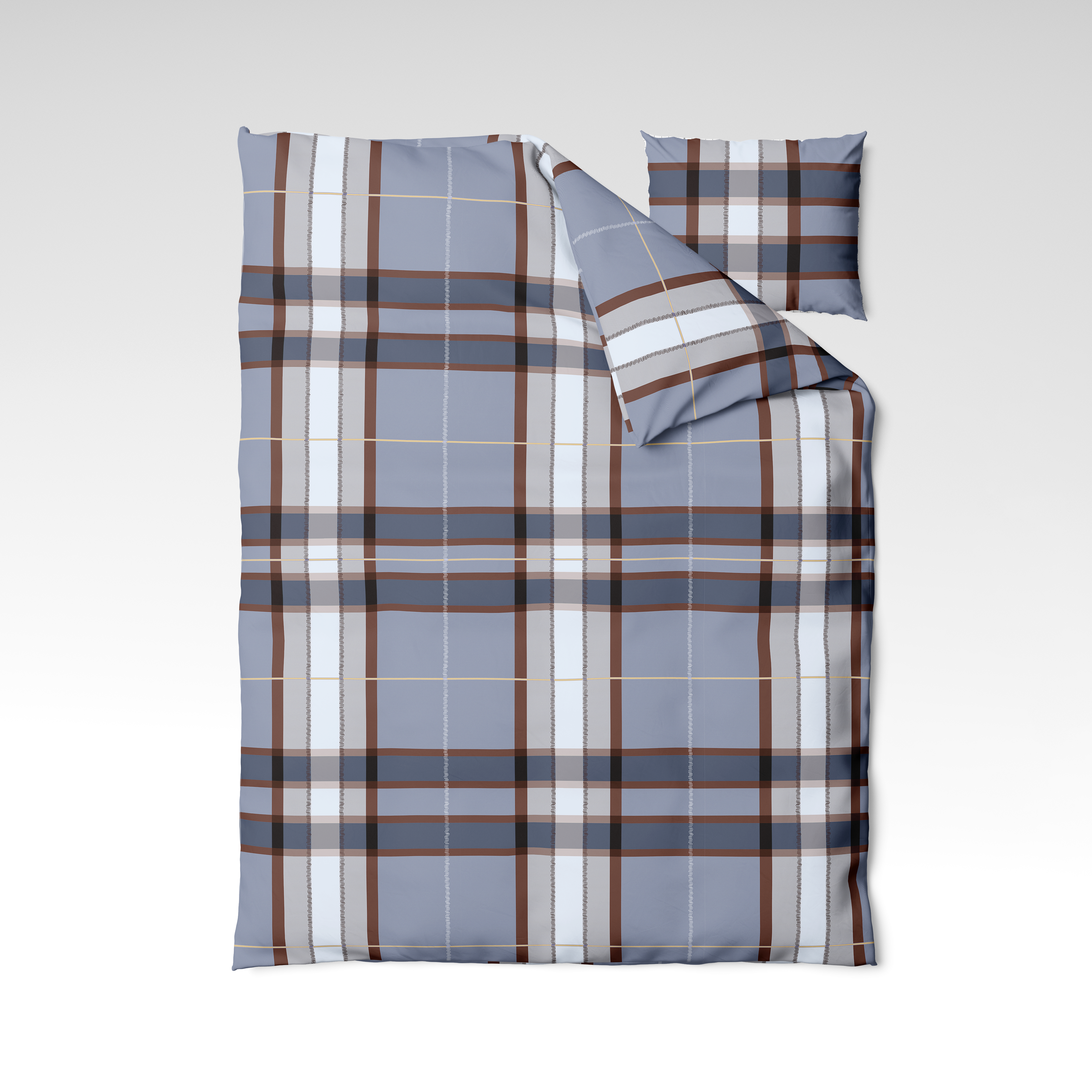 Ручной работы комплект постельного белья из хлопка | Tailored Check