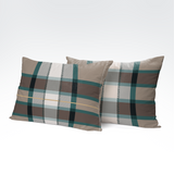 Roku darināts kokvilnas spilvendrānas pārvalks | Teal Check