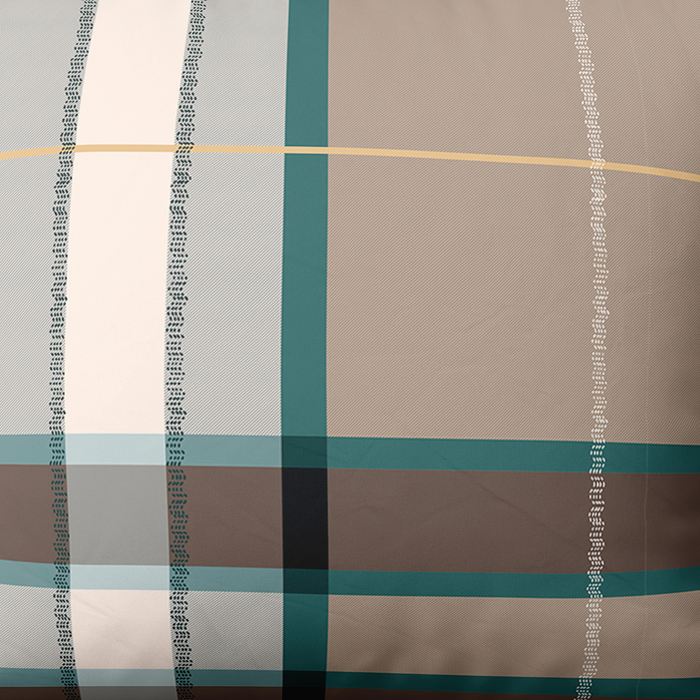 Ручной работы хлопковый пододеяльник | Teal Check