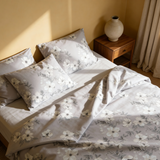 Roku darbs greznā Deluxe satīna kokvilnas gultas veļas komplekts | Kyoto