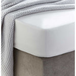 Sewn cotton fitted sheet with elastic | White - Cotton fitted sheet with