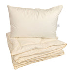 Zosu pūku un spalvu vienvietīgā sega un spilvens